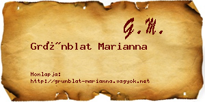 Grünblat Marianna névjegykártya